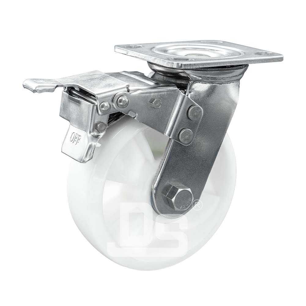 重型脚轮尼龙不锈钢轮双刹车脚轮（DS40系列）